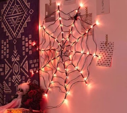 Spinnennetz leuchtend, rot - 1m