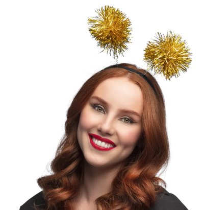 Haarreifen Pompom, gold