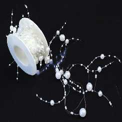 Perlenband, wei�, 5m