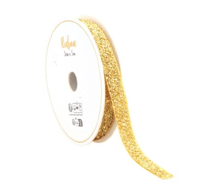 Geschenkband gold glitzer,3m x 1 cm