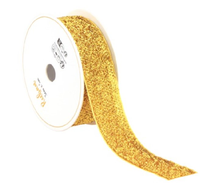 Geschenkband gold glitzer,3m x 2,5 cm