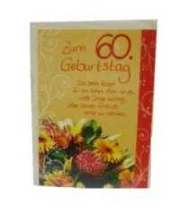 60.Geburtstag - Glckwunschkarte Blumen