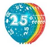 5x Latexballon zum 25. Geburtstag