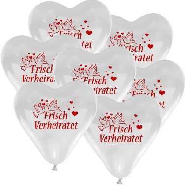 Herzballons Frisch verheiratet, 100 Stck