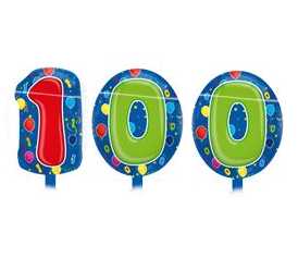 Folienballon Shape mit Zahl 100