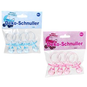 Deko Schnuller im 4er Set, rosa