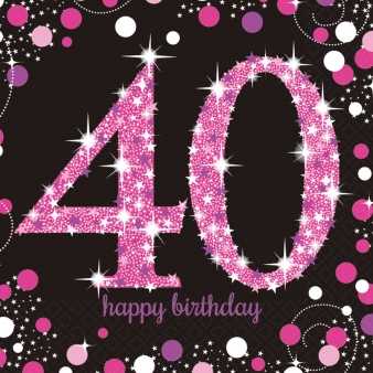 Happy Birthday Sparkling Servietten 40