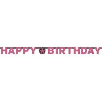 Happy Birthday Girlande, Sparkling pink