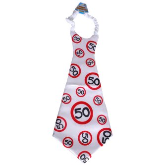 Riesen Krawatte zum 50. mit Verkehrsschildern