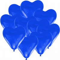 100 Herzballons - Ø 15cm - Blau