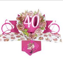 Pop Up Karte Happy Birthday 40,pink