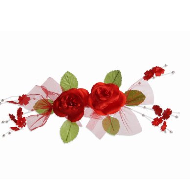 Tischdekoration Rosen Rot / Grn, 30 cm