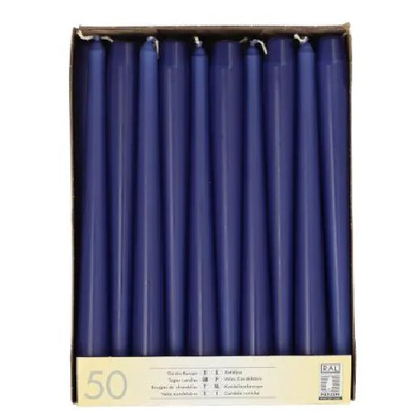 Leuchterkerzen dunkelblau, 50 St�ck