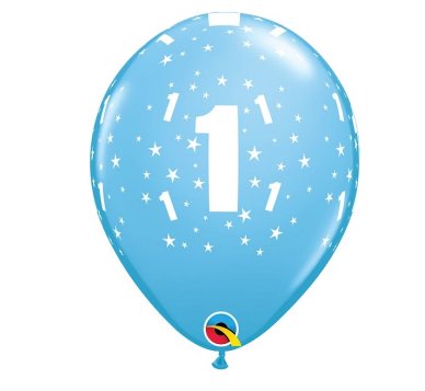 Luftballons blau mit Zahl 1 fr Jungen