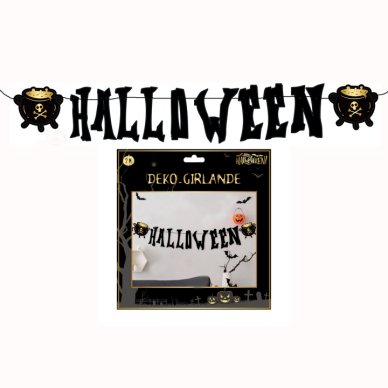 Girlande Halloween mit Schriftzug, 2 m