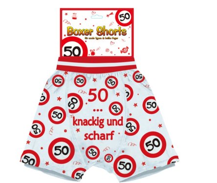 Verkehrsschild 50 Shorts zum Geburtstag