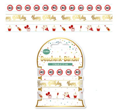Geschenkband Set zum 40.Geburtstag