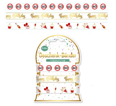 Geschenkband Set zum 60.Geburtstag