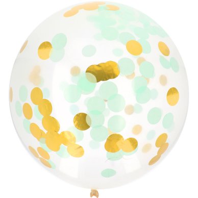 Konfetti Ballon XL in mint und gold