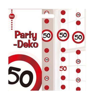 Party Deko Verkehrsschild Zahl 50