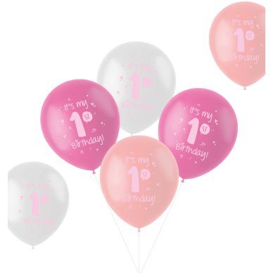 Luftballons zum 1.Geburtstag, Mdchen