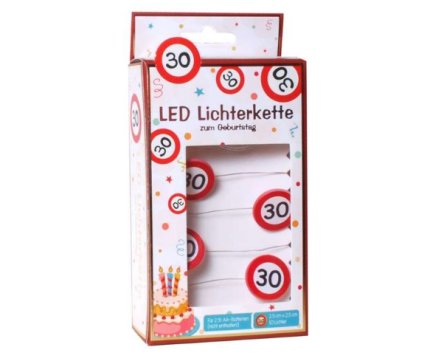 Lichterkette Verkehrsschild Zahl 30