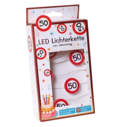 Lichterkette Verkehrsschild Zahl 50