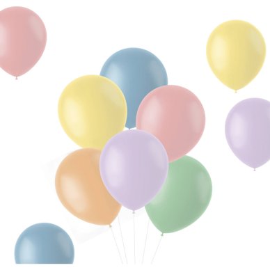 Pastell Luftballons, 33 cm - 50 Stck, bunt