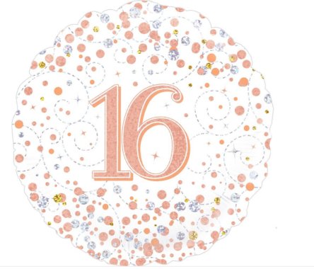 16.Geburtstag Rosegold Holographic Ballon