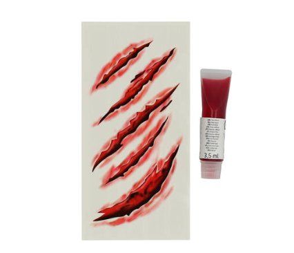 Gesichtsfarbset - Blut und Tattoo-Set