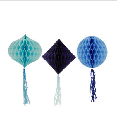 Wabenball-Set - Blau, 3 Stck