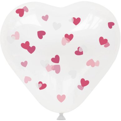 Herzballons mit Konfetti Herzen