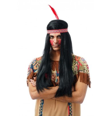 Indianer Percke - schwarz mit Kopfband