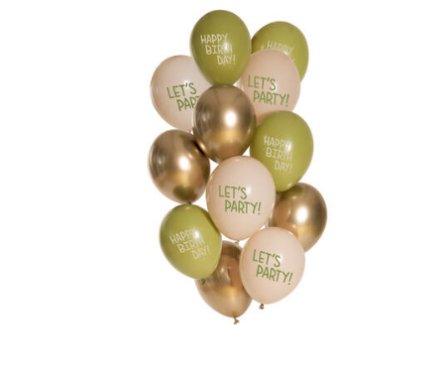 	         Luftballons Lets Party, 12 Stck - olive