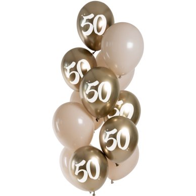 Ballons Golden Latte 50 Jahre - 12 Stck