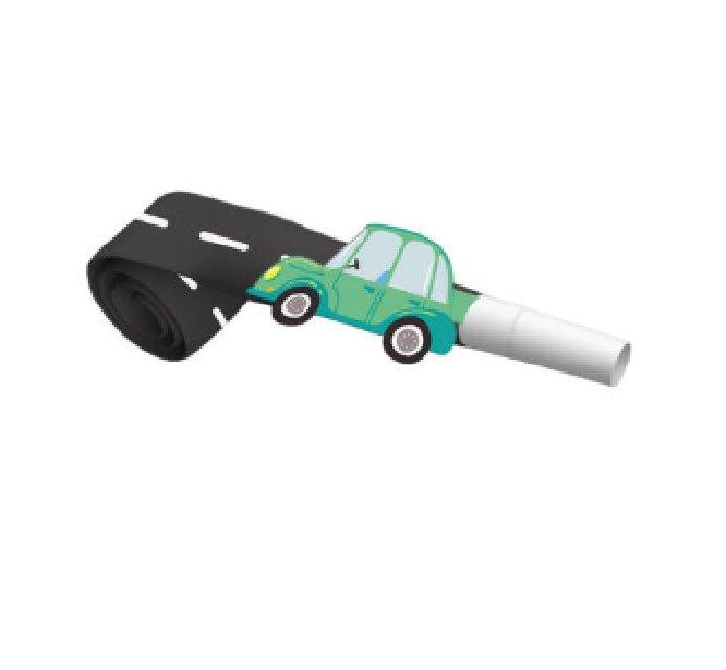 Luftr�ssel Auto mit Stra�e