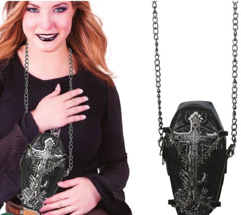 Handtasche Sarg aus Kunstleder