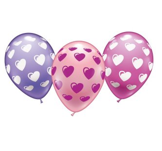 Party Ballons mit Herzen - 15 Stck