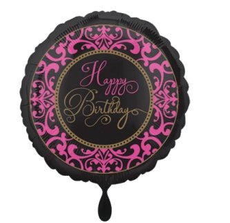 Happy Birthday pink,schwarz - 45cm