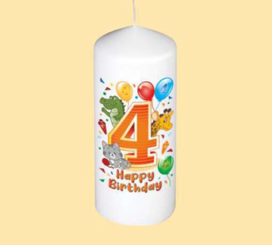 Kerze zum 4.Geburtstag