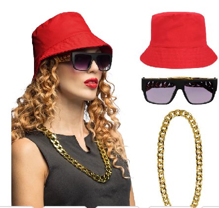 Verkleidungsset 90er Jahre Hip-Hop