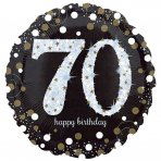 Folienballon zum 70. Geburtstag, schwarz