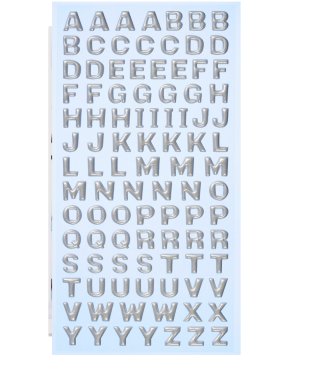 SOFTY-Sticker Grobuchstaben silber