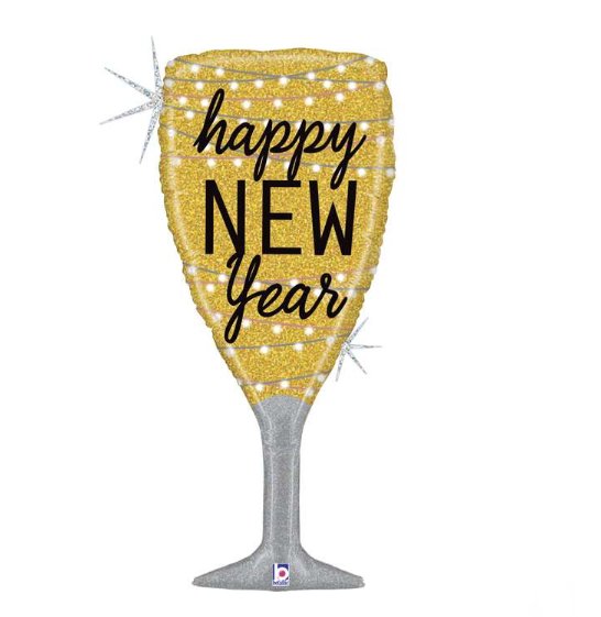 Happy New Year Sektglas - 94 cm