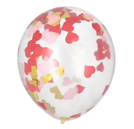 Luftballons � 29 cm mit Herz-Konfetti