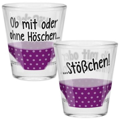 Schnapsglas Motiv Hschen