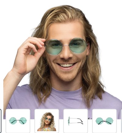 Partybrille Hippie XL grn