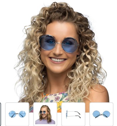 Partybrille Hippie XL blau