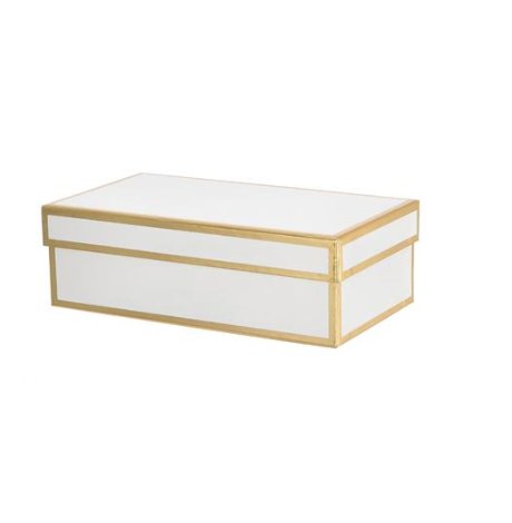 Geschenkschachtel weiß/gold, L