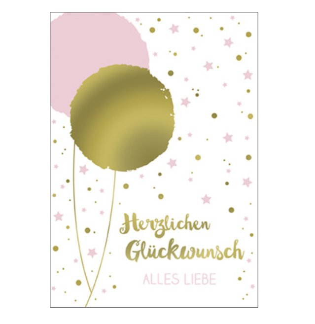 Goldstck Glckwunschkarte